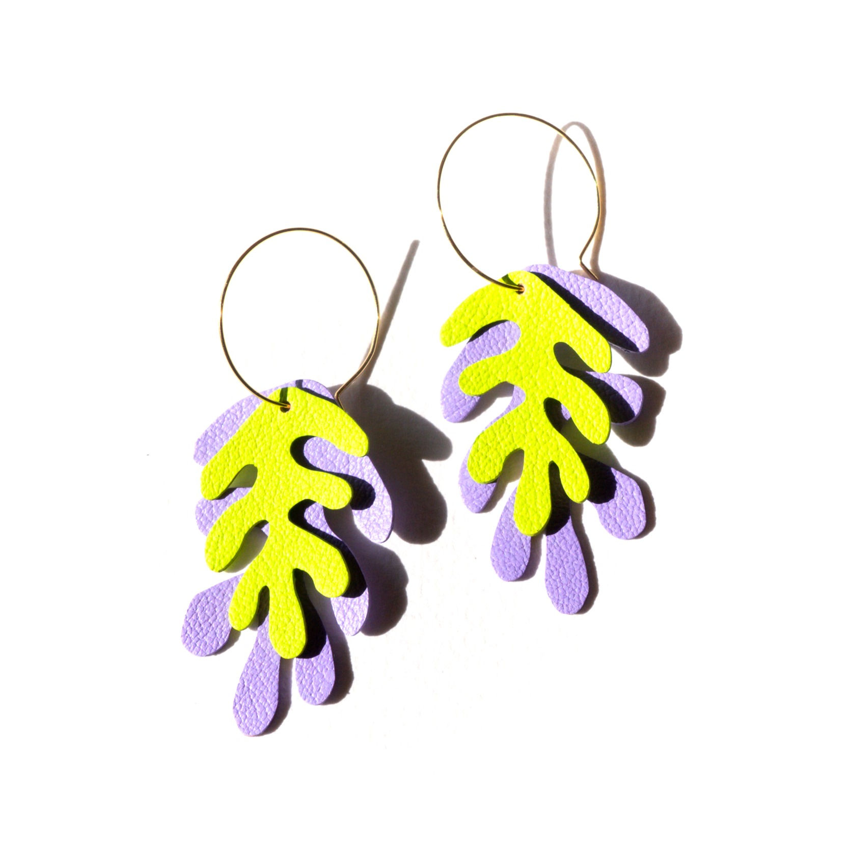 Wakame Hoops - Lavender + Acid Green