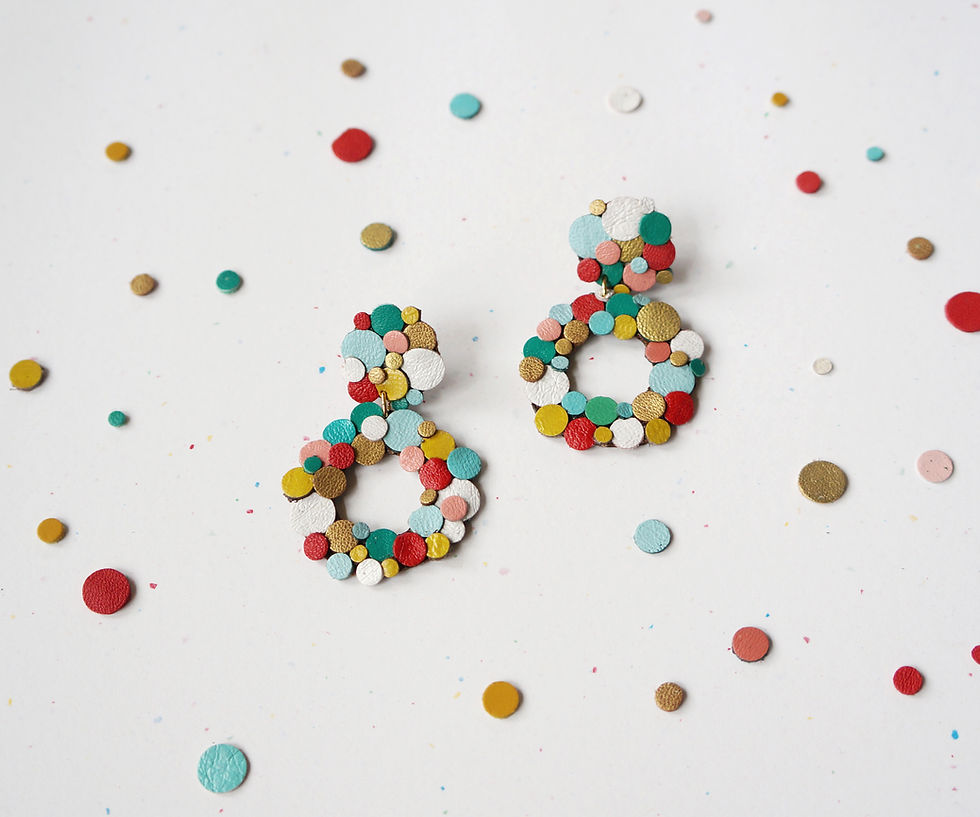 Thumbnail: Rainbow Confetti Donut Circle Earrings