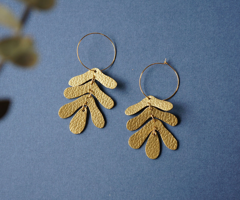 Thumbnail: Oak Leaf Hoop Earrings