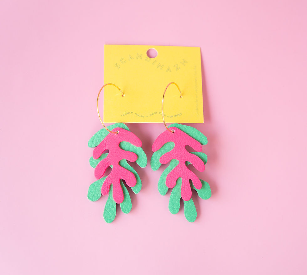 Thumbnail: Wakame Hoops - Cerulean +Neon Pink