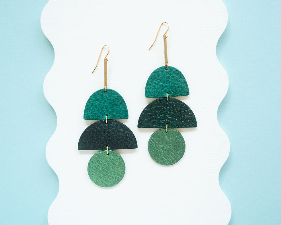 Thumbnail: Big Scoop Earrings in Greens