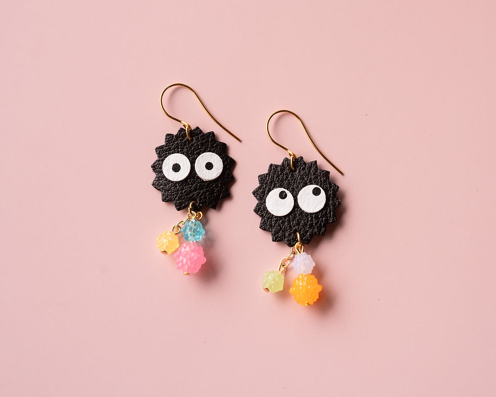 Soot Sprite Earrings w/ Konpeito Candy