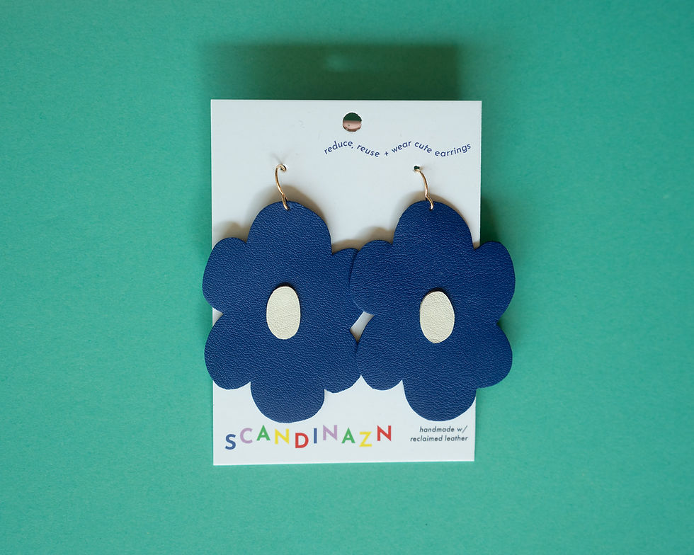 Thumbnail: Giant Poppy Earrings in Cobalt Blue