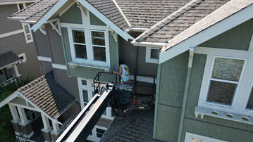 Before and after photo of strata common area painting South Surrey