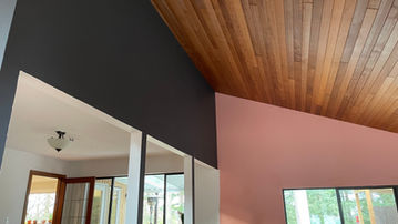 Before and after photo of interior repaint White Rock