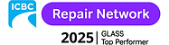 ICBC Repair Network approved auto glass shop 2025 badge