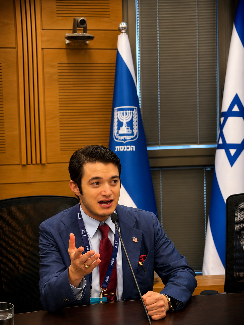 Benjamin Shrader at the Israel Knesset.