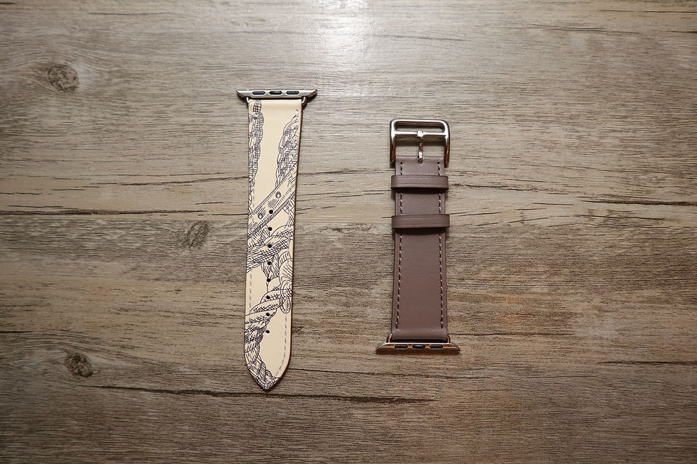 Thumbnail: Apple Watch Girth Buckle Leather Strap (Pattern)