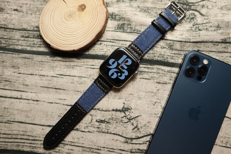 Thumbnail: Apple Watch Denim Leather Matching Strap