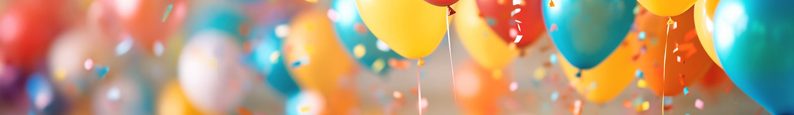Set of colorful realistic mat helium balloons floating on blurred colorful background. bal