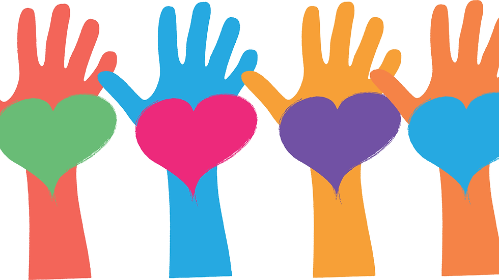 Bunte Grafik mit Händen und Herzen - wir brauchen einen besseren Umgang mit Stress.