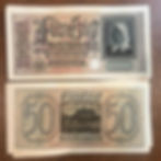 Nazi era Reichsmark banknotes from Krause Papierwerke - 50RM banknote for occupied territories - 1940-1944