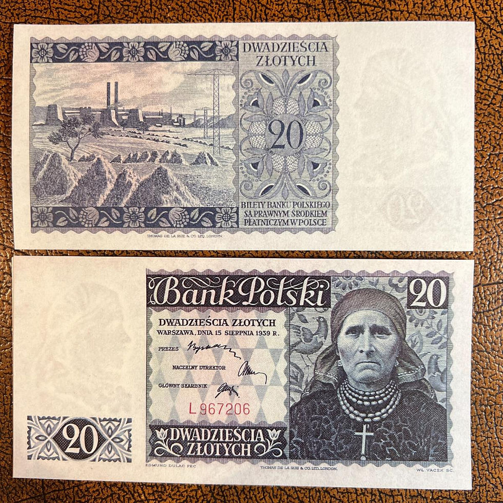 Thumbnail: Polish Emigration Banknotes (1939) - 20 zł banknote. Banknoty emigracyjne 1939 - 20 zł
