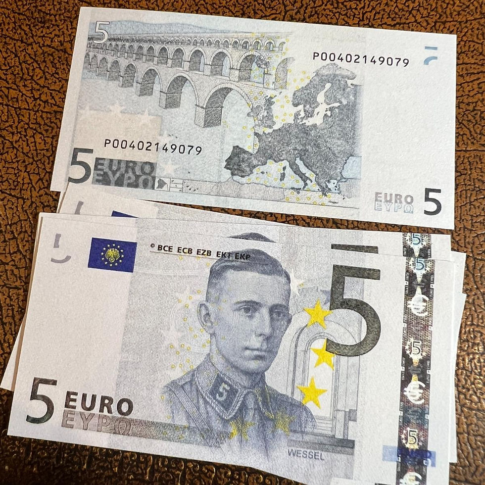Thumbnail: 5 Euro banknote with Horst Wessel - front and back.