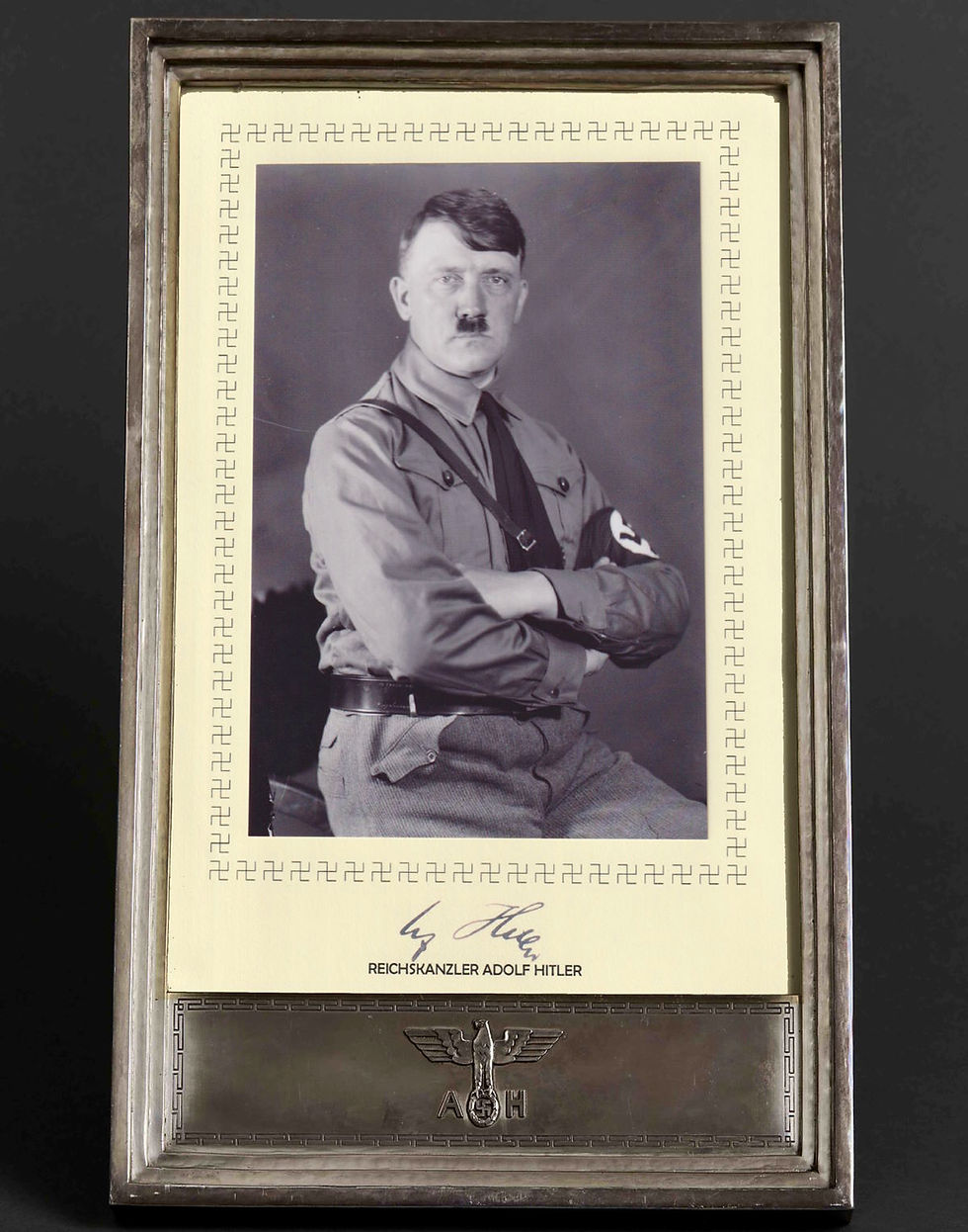 Framed and autographed photo of the Chancellor of the Third Reich - Adolf Hitler