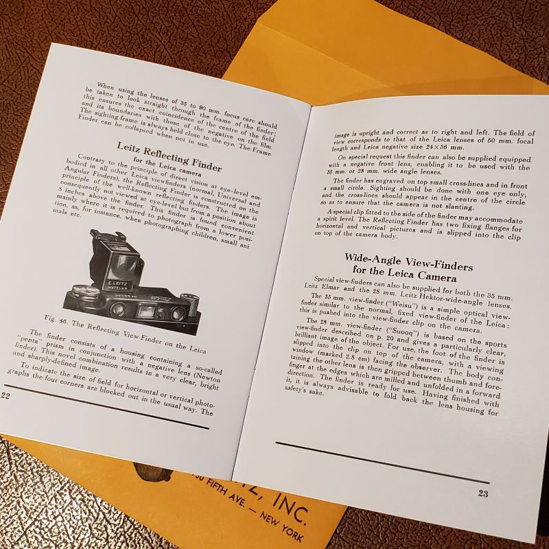 Thumbnail: Leica Camera - English Directions, Part 2 - The interchangeable Leica lenses.  Page 22-23.