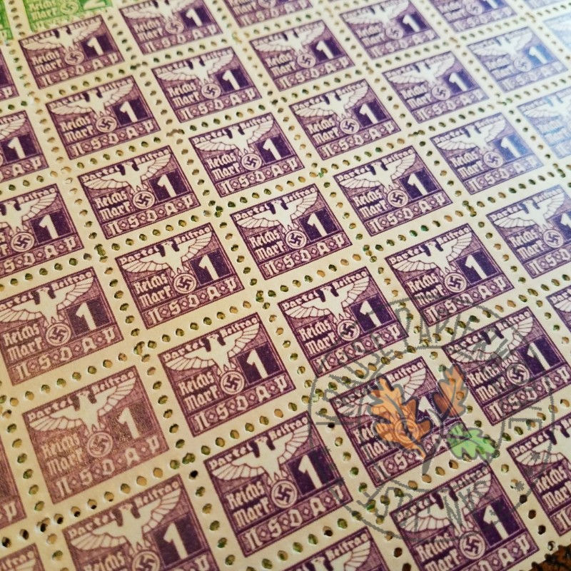 Thumbnail: RM 1 - NSDAP Dues Stamps, 1935-38 for membership cards and books