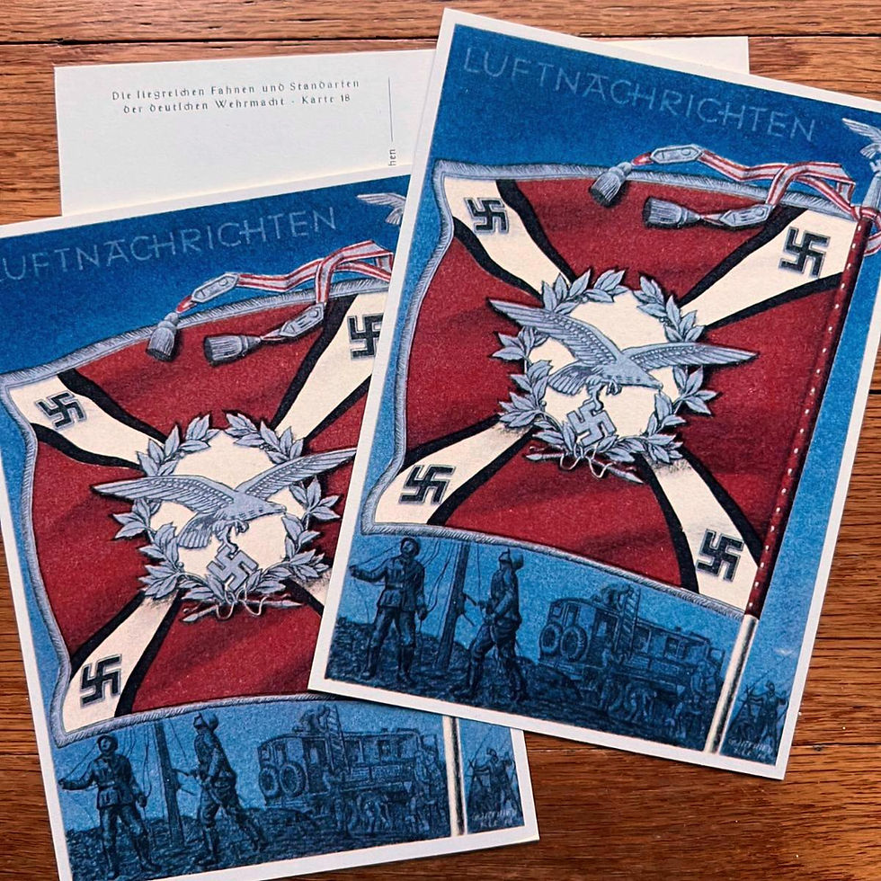 Thumbnail: "Die siegreichen Fahnen und Standarten der deutschen Wehrmacht" - postcard #18 Luftnachrichten (Air Force Signals)