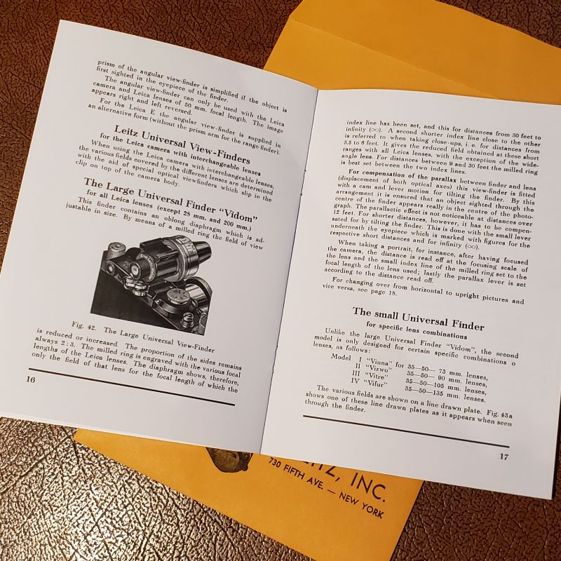 Thumbnail: Leica Camera - English Directions, Part 2 - The interchangeable Leica lenses.  Page 16-17.