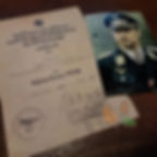 Werner Mölders - aged Iron Cross 1st Class document / certificate / citation with signed / autographed color photograph
