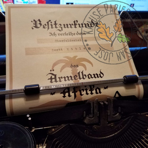 Africa Cuff Title (Afrika Ärmelstreifen) - Certificate | Krause