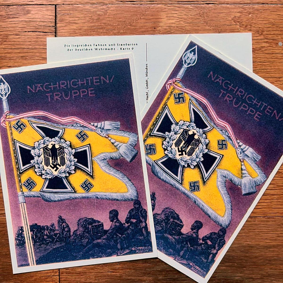 Thumbnail: "Die siegreichen Fahnen und Standarten der deutschen Wehrmacht" - postcard #9 Nachrichten - Communication