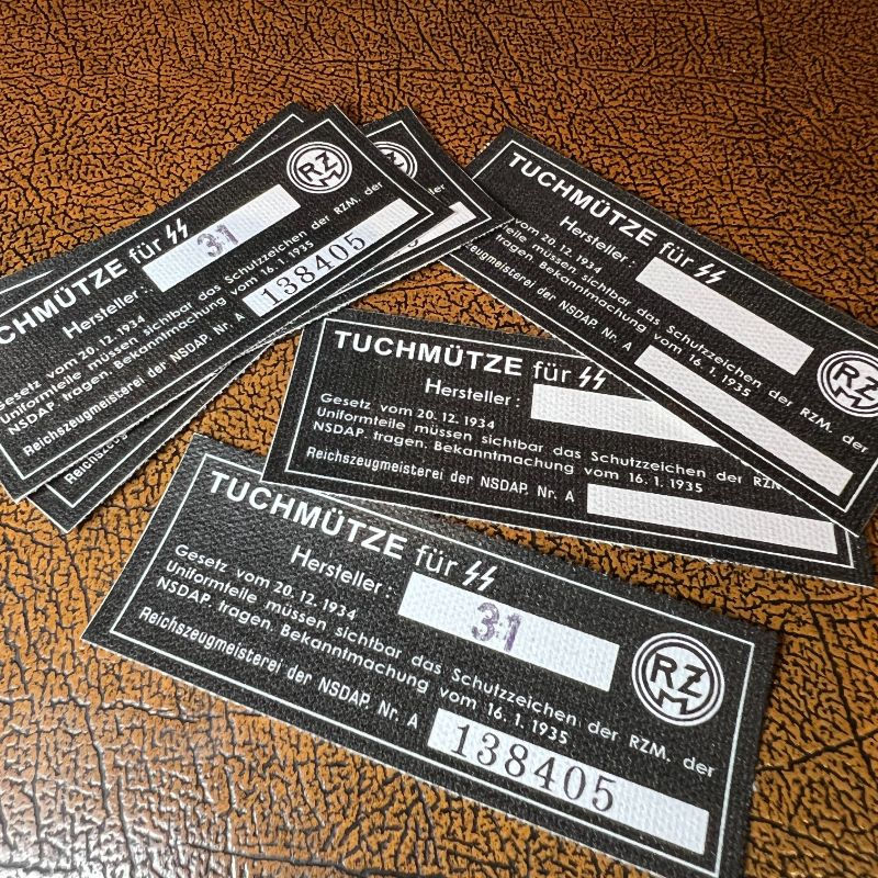 Thumbnail: Black SS Tuchmütze (Visor Cap) RZM tags from Krause Papierwerke
