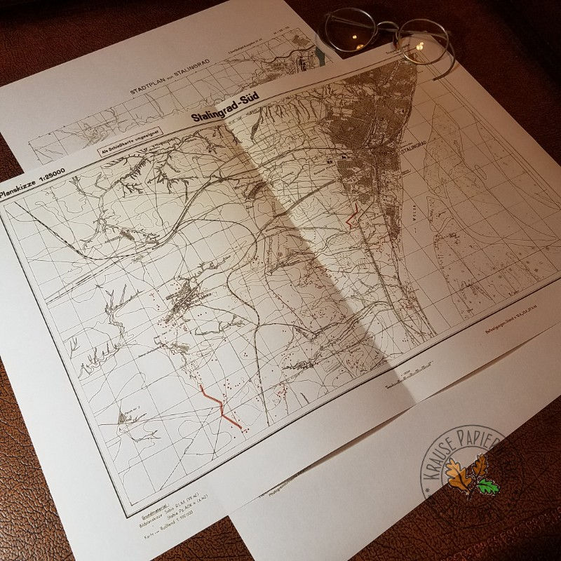 Thumbnail: Reproduction of 2 maps of Stalingrad from the decisive battle of the Eastern Front, September-October 1942