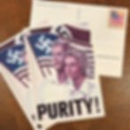 Alternative reality postcard from the American Reich promoting purity of Arian blood