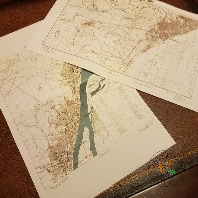 Thumbnail: Reproduction of 2 maps of Stalingrad from the decisive battle of the Eastern Front, September-October 1942