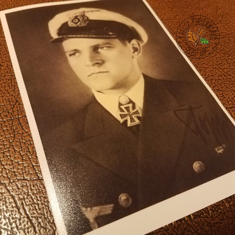 Thumbnail: Erich Topp - the third most successful of German U-Boat commanders of World War 2. Signed photo (autographed picture) - b&w