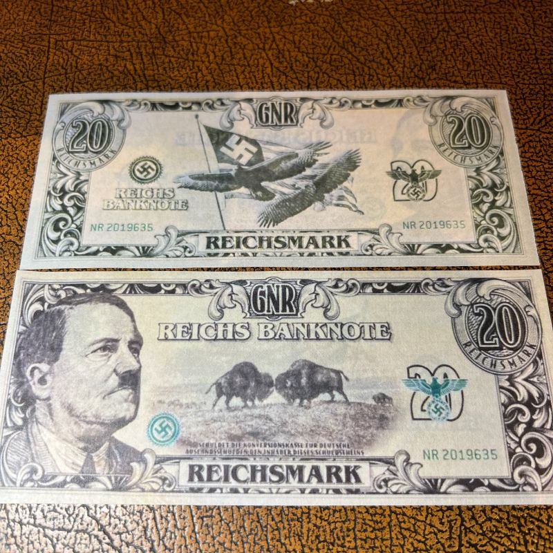 Thumbnail: 20 Reichsmark banknotes from "The Man in the High Castle". Movie props - Nazi Reich "dollars" with Adolf Hitler. US Dollars.