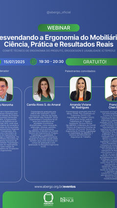 Participe do Webinar "Desvendando a Ergonomia do Mobiliário: Ciência, Prática e Resultados Reais"