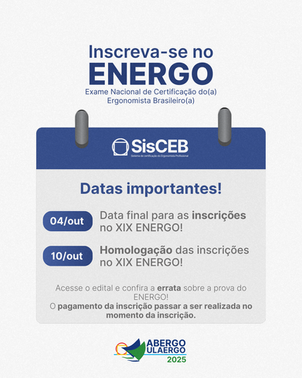 Garanta sua participação na prova do ENERGO!