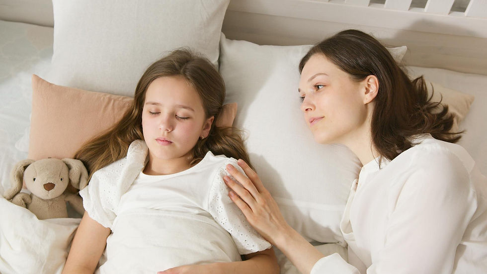 Parent observing child behavior patterns at home with concern and attentiveness