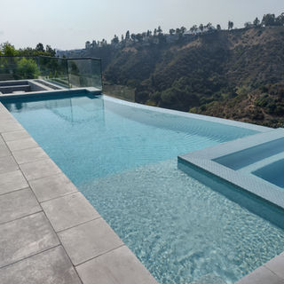 Beverly Hills infinity pool design with view