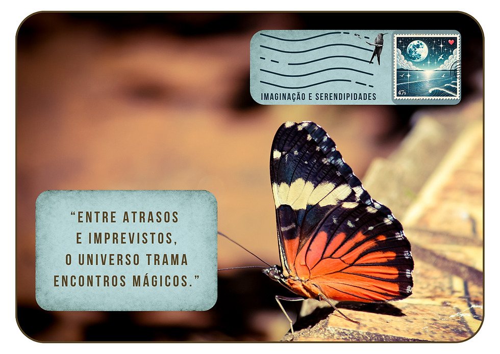 Cartão Postal de Borboleta com mensagem de serendipidade