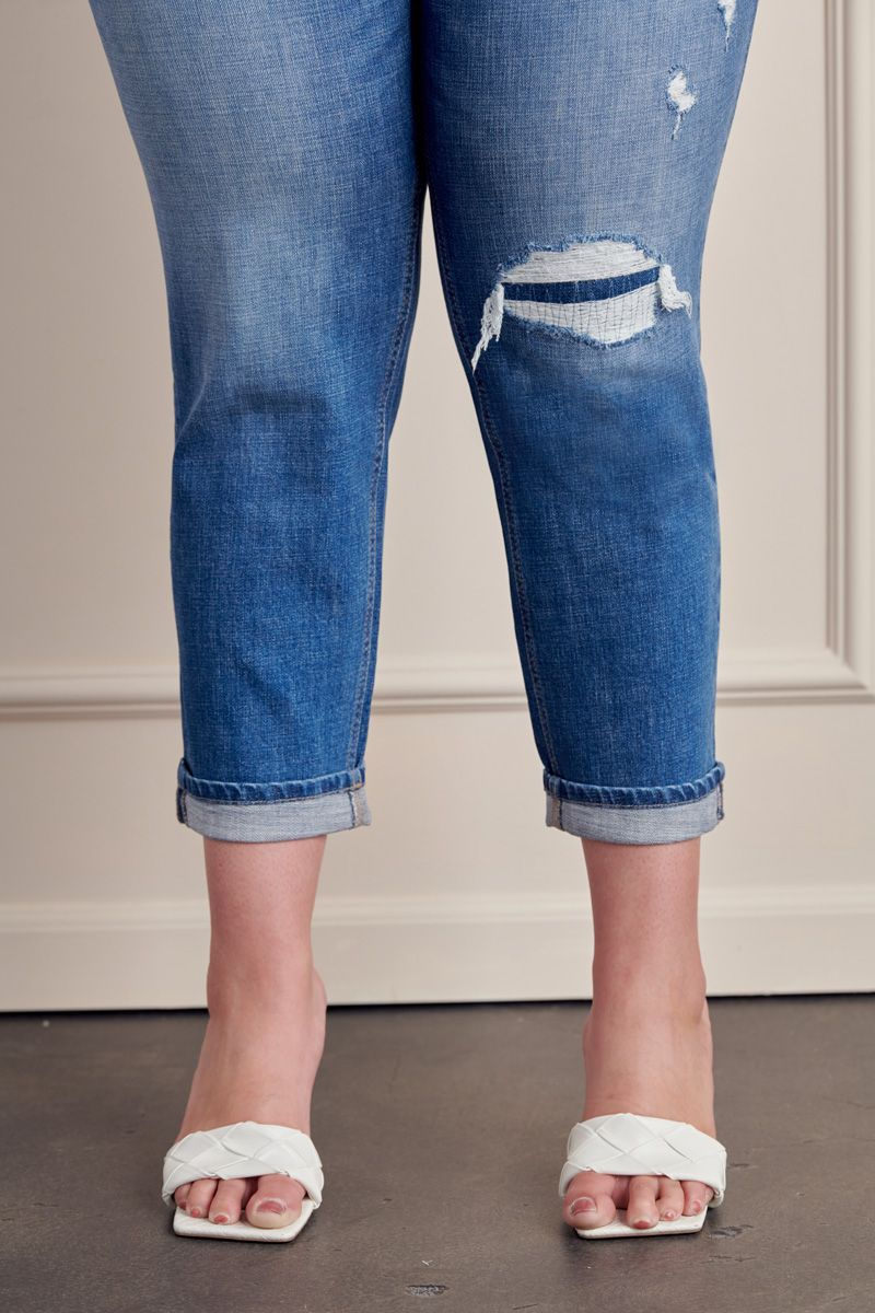 Thumbnail: Halen Mid Rise Boyfriend Jeans - Plus by KanCan