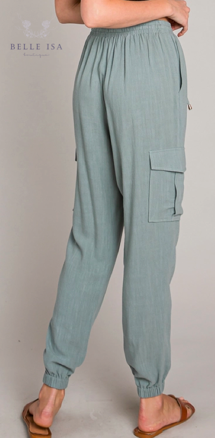 Thumbnail: Teal  Colored Cargo Joggers