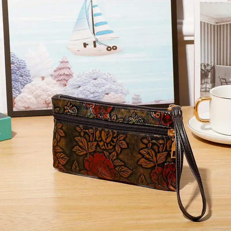 Vintage Rose Clutch - Black
