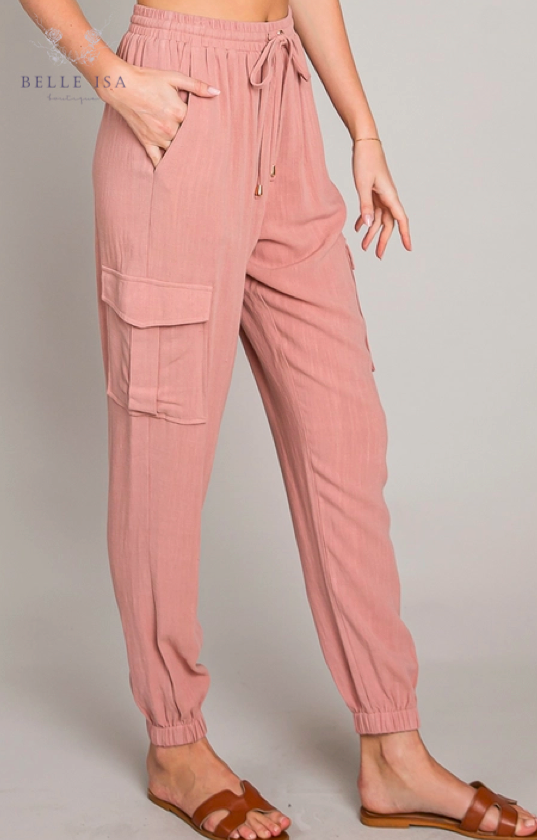 Thumbnail: Rose Colored Cargo Joggers