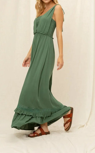 Alaina Lace Emerald Green Maxi Dress Alaina Lace Emerald Green Maxi Dress