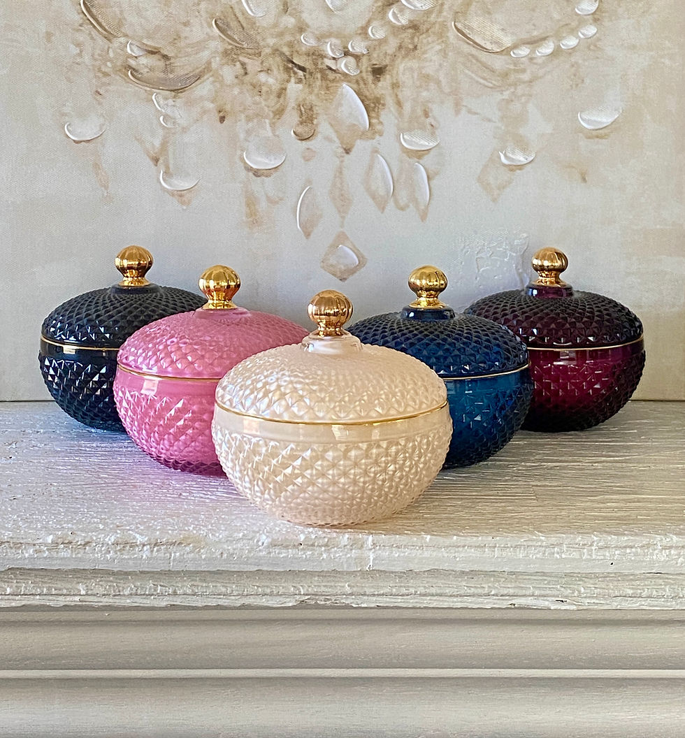 Thumbnail: Bisque Small Round Facet Luxury Jar