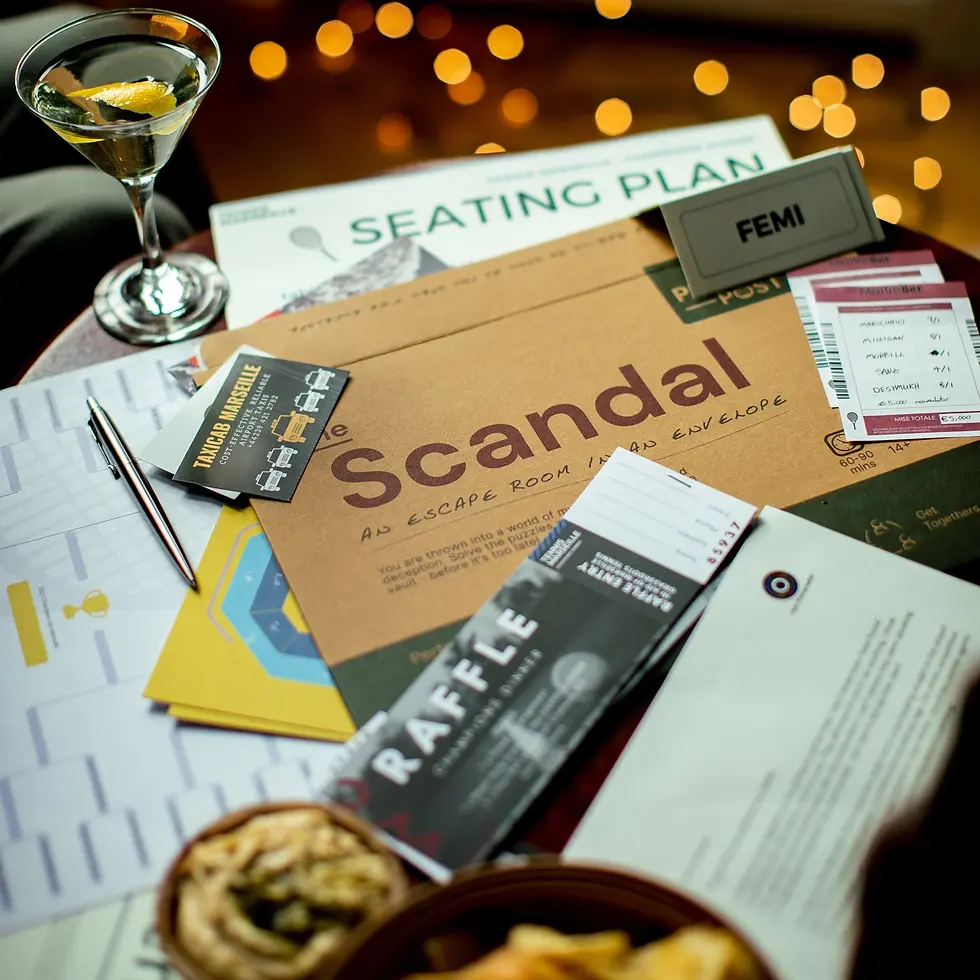 Thumbnail: SCANDAL∼ Escape Room in An Envelope: Dinner Party Board Game