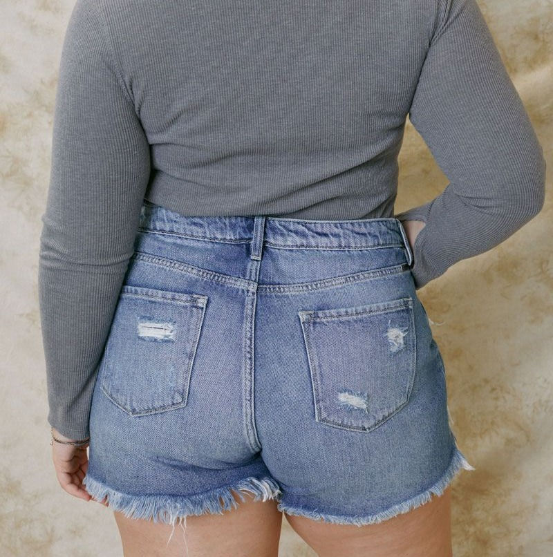 Thumbnail: Sandrine Ultra High Rise Mom Shorts - Plus by KanCan