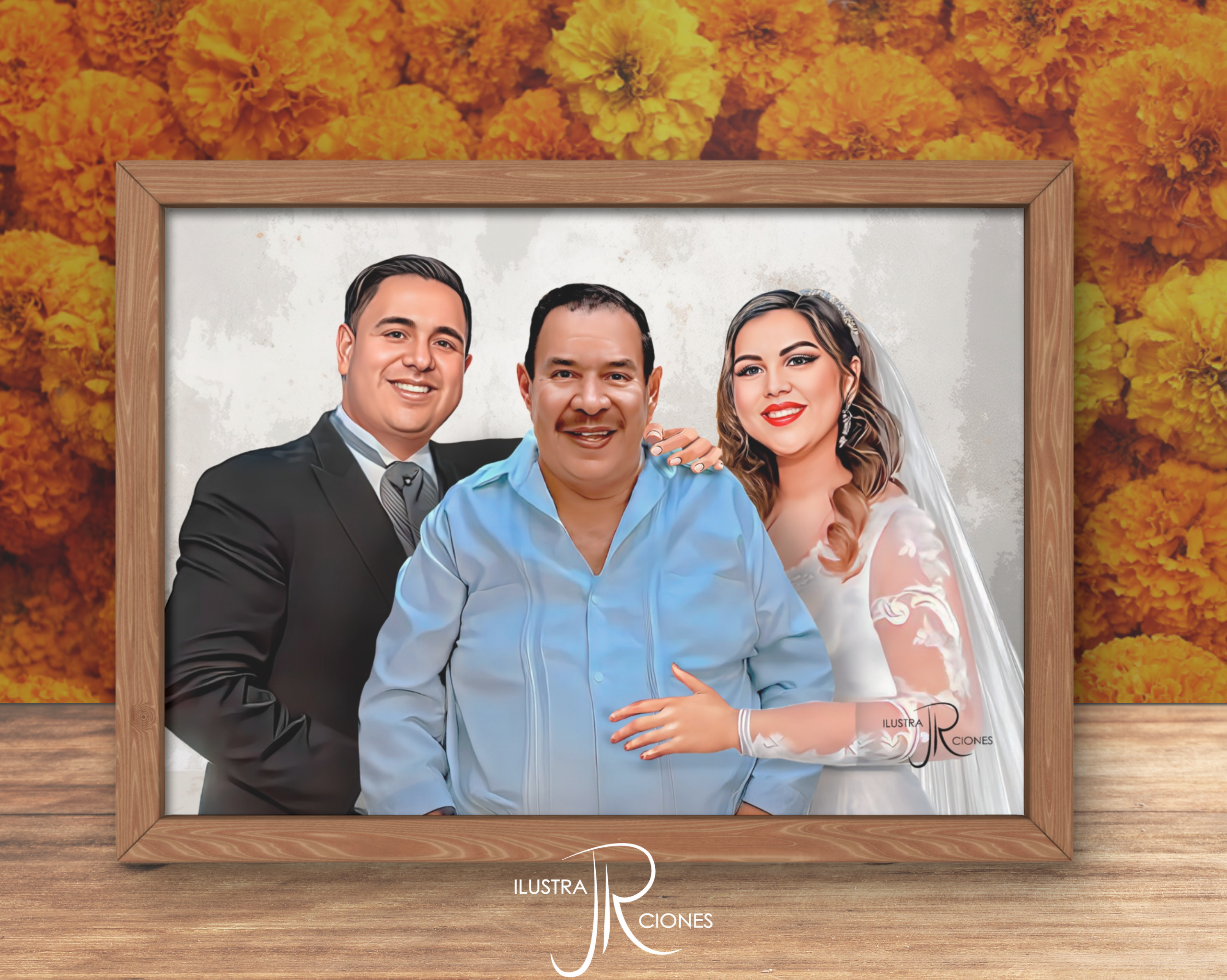 ENMARCADO NORMAL 3 PERSONAS 30X40