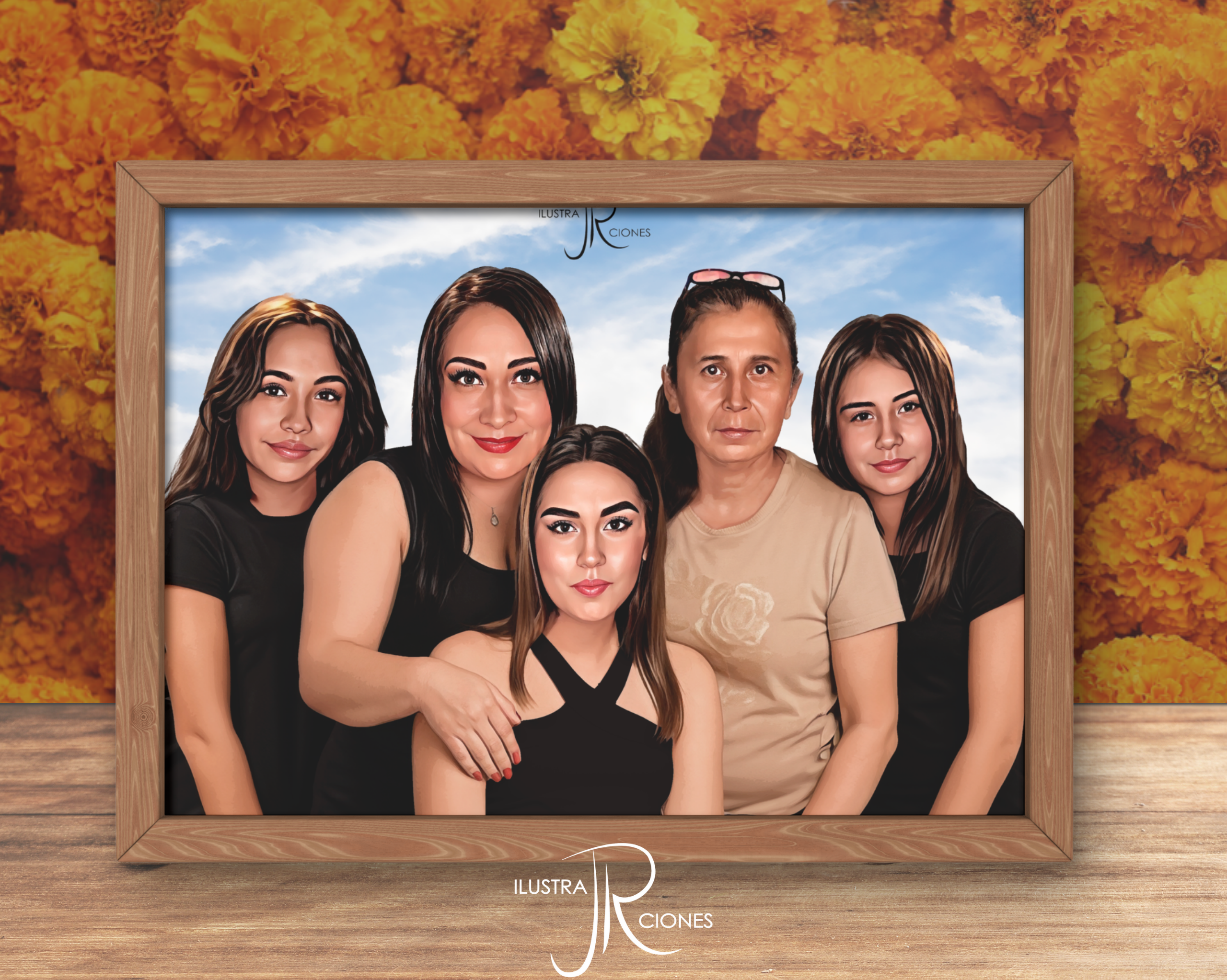 ENMARCADO NORMAL 5 PERSONAS 30X40