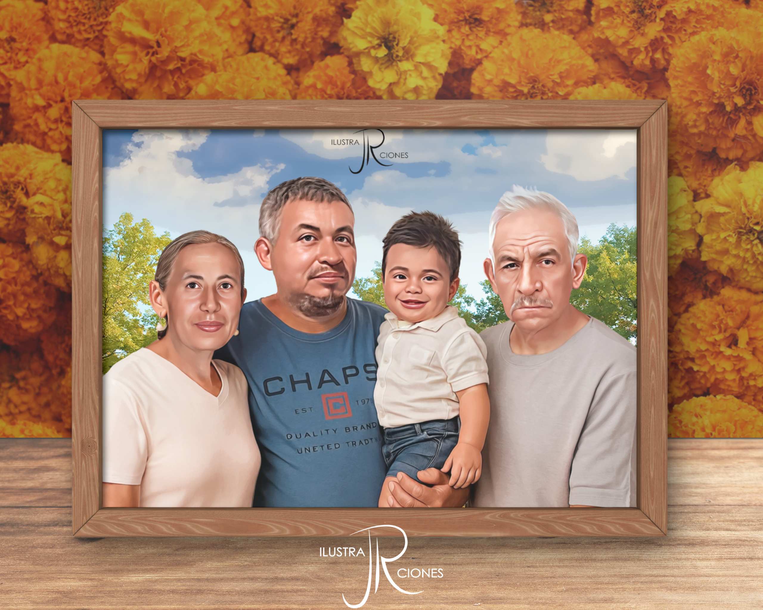 ENMARCADO NORMAL 4 PERSONAS 30X40