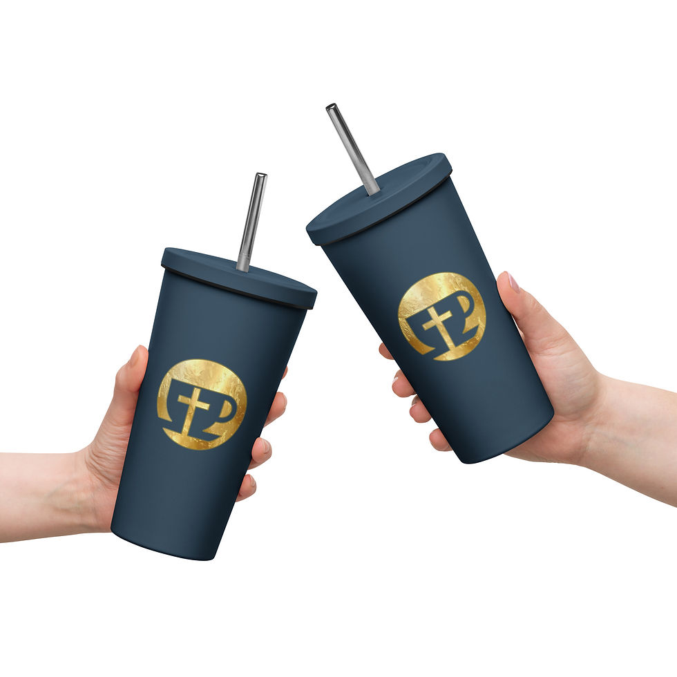 Thumbnail: Gold Stamped Insulated Tumbler W/ Straw