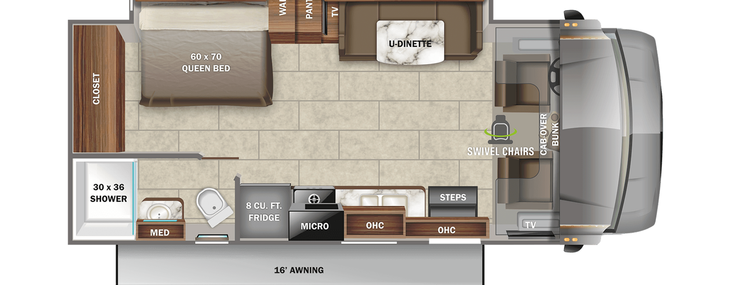 Vanilla Redhawk Class C motorhome floor plan – photo 12